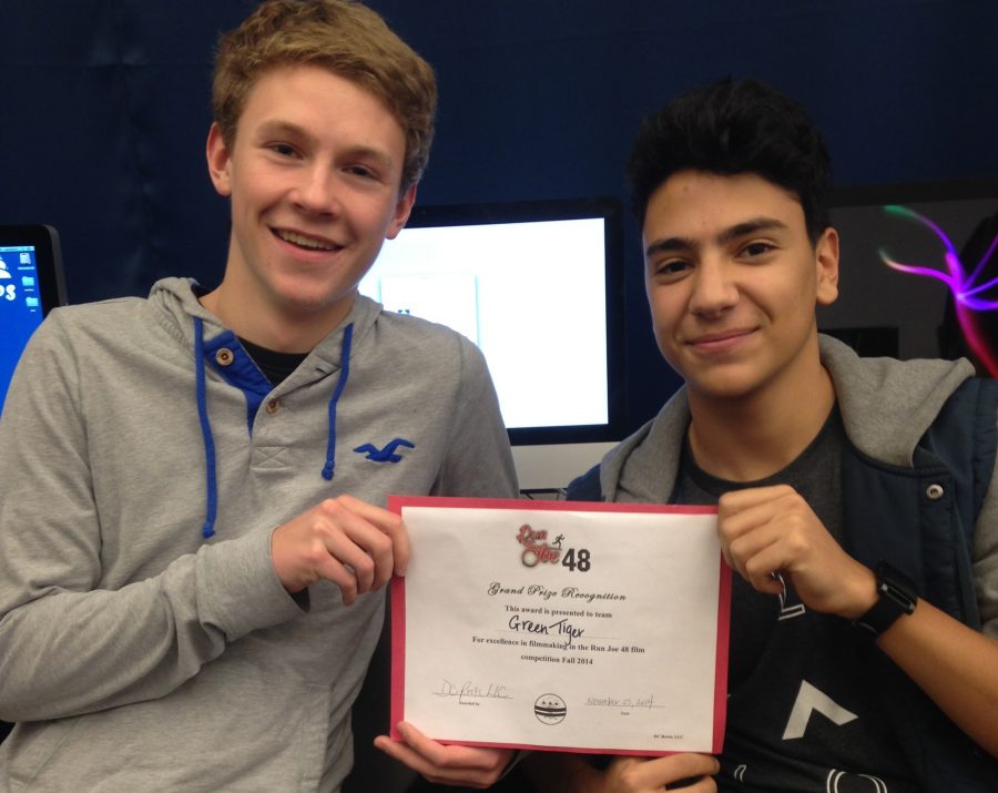 Senior Evan Pisani and junior Carl Stewart win a film contest 