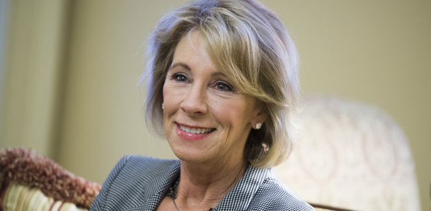 UNITED STATES - DECEMBER 01: Betsy DeVos, nominee for education secretary, poses for a photo before a meeting with Senate Majority Leader Mitch McConnell, R-Ky., in the Capitol, December 1, 2016. (Photo By Tom Williams/CQ Roll Call)