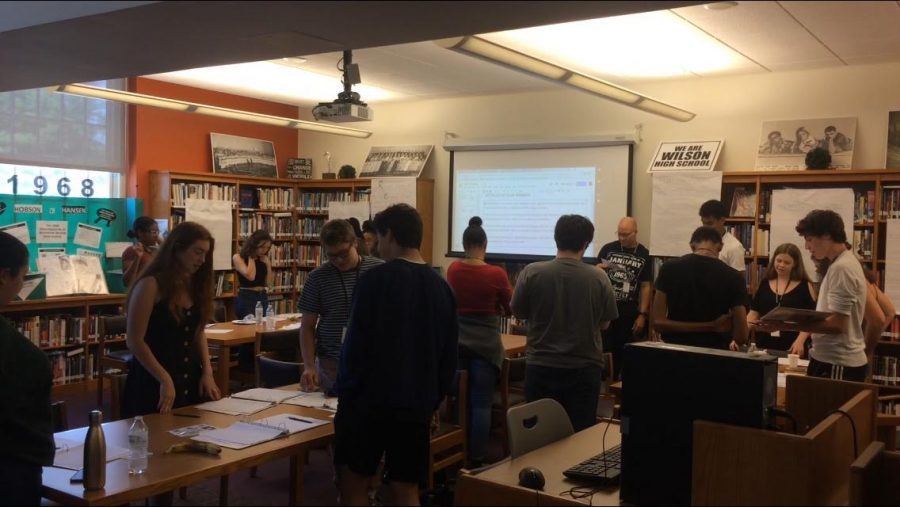 SGA members swearing themselves into office during their orientation on June 1st. For the first time starting the upcoming 2018-2019 school year, SGA officers will be elected only partly by the popular vote and will be organized under four main branches.