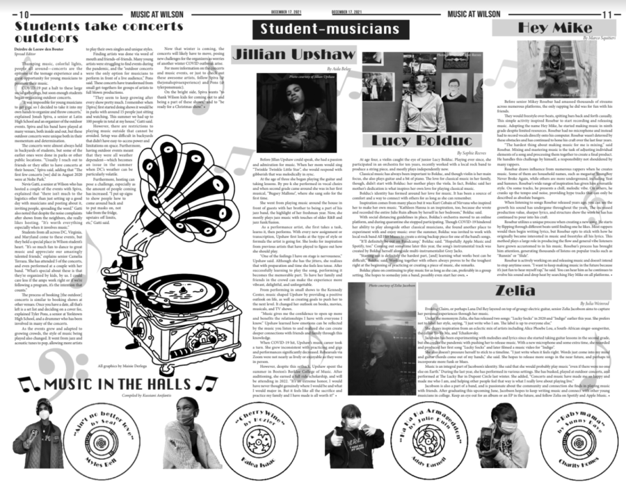 November/December spread: Student-Musicians at Wilson