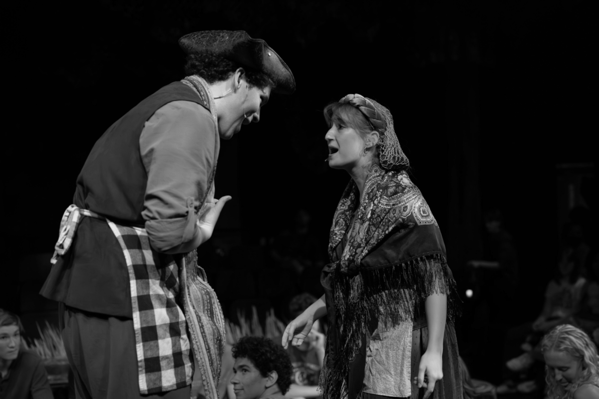 WELCOME TO THE WOODS! - Seniors Sam Dell-Bosak and
Talia Moraru sing together as The Baker and The Baker’s Wife in
Jackson-Reed’s production of Into the Woods.