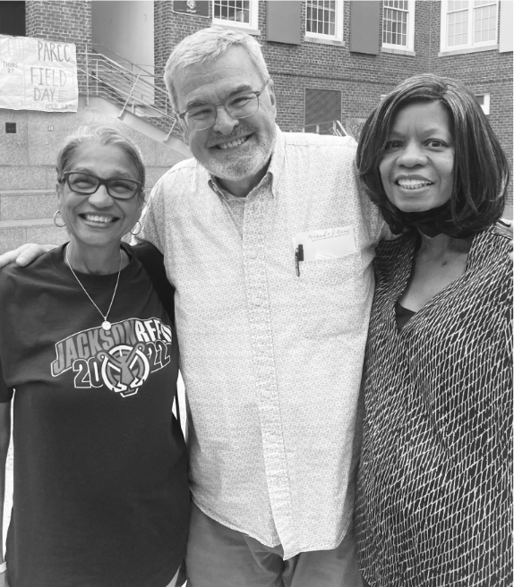 Edna Jackson’s niece Paula Ducketts, Tim Hannapel (Wilson Class of 1978) and Pamela Lipscomb-Gardner