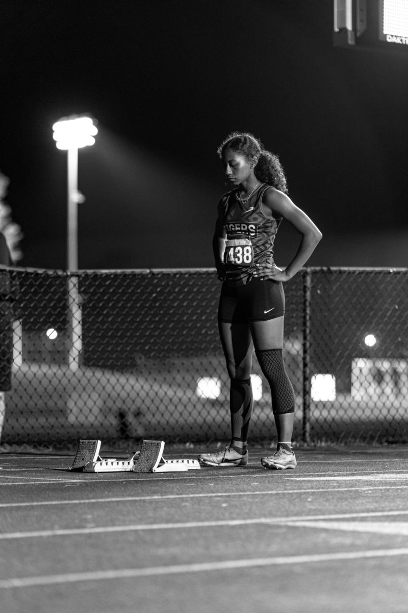 INCREDIBLE INDIE - Track and field phenom Indie Wallace stares down the lane before a race.